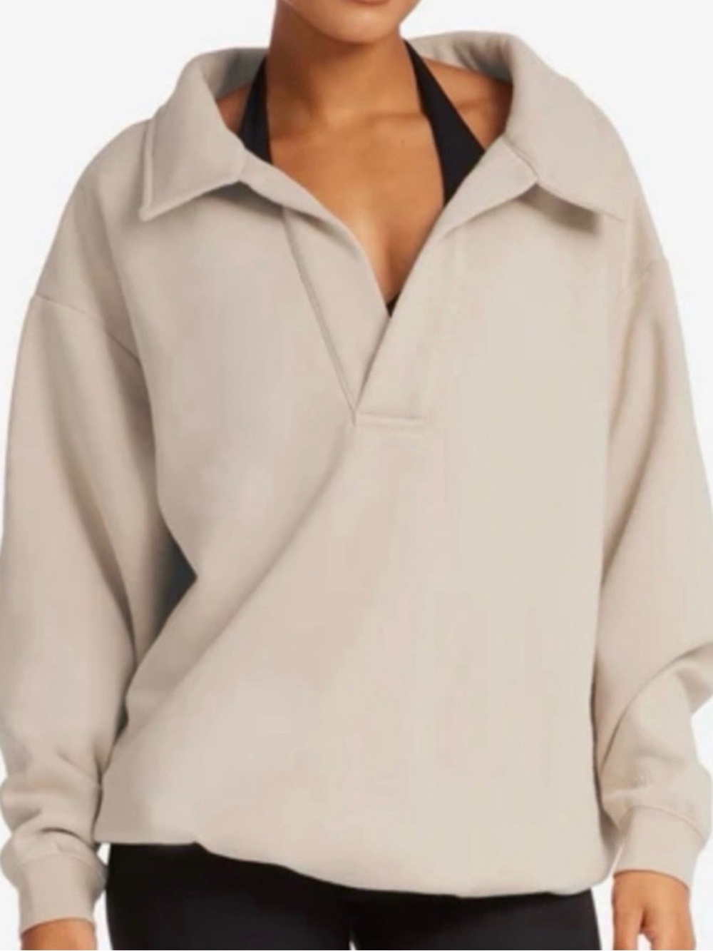 Women's V-Neck Pullover Sweater - Cream